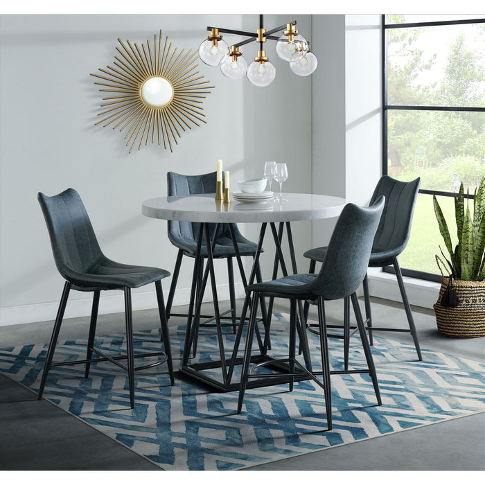 Riko - 5 Piece Counter Height Dining Set (Table & Four Chairs) - White