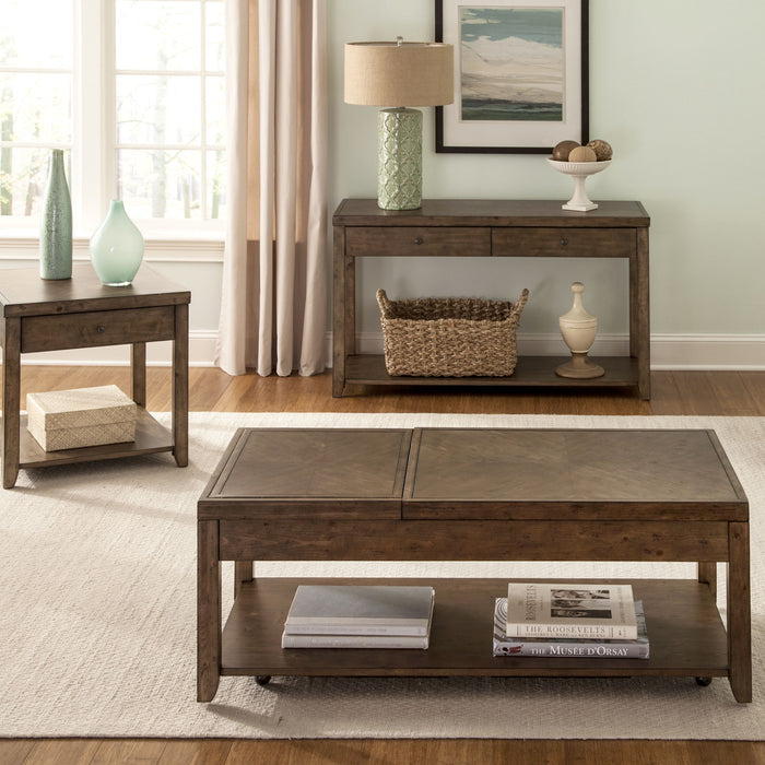 Mitchell - 3 Piece Table Set (1 Cocktail 2 End Tables) - Dark Brown