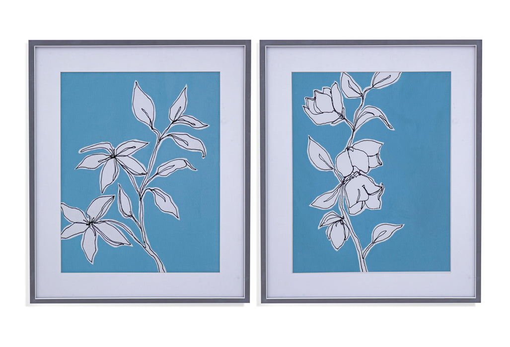 Botanic Drawing Framed Print Set of 2