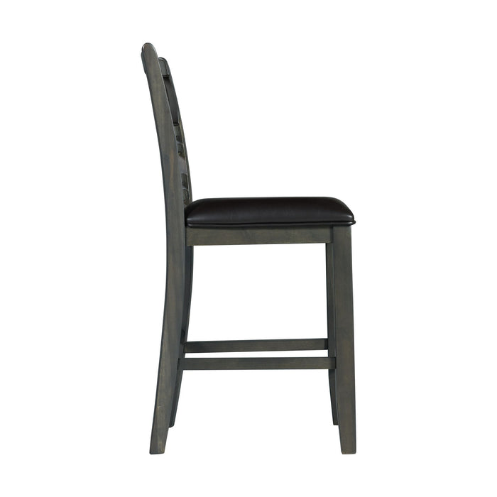 Amherst - Counter Side Chair With PU Cushion (Set of 2) - Gray Finish