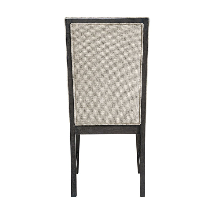 Axel - Fabric Dining Chair (Set of 2) - Light Gray / Espresso