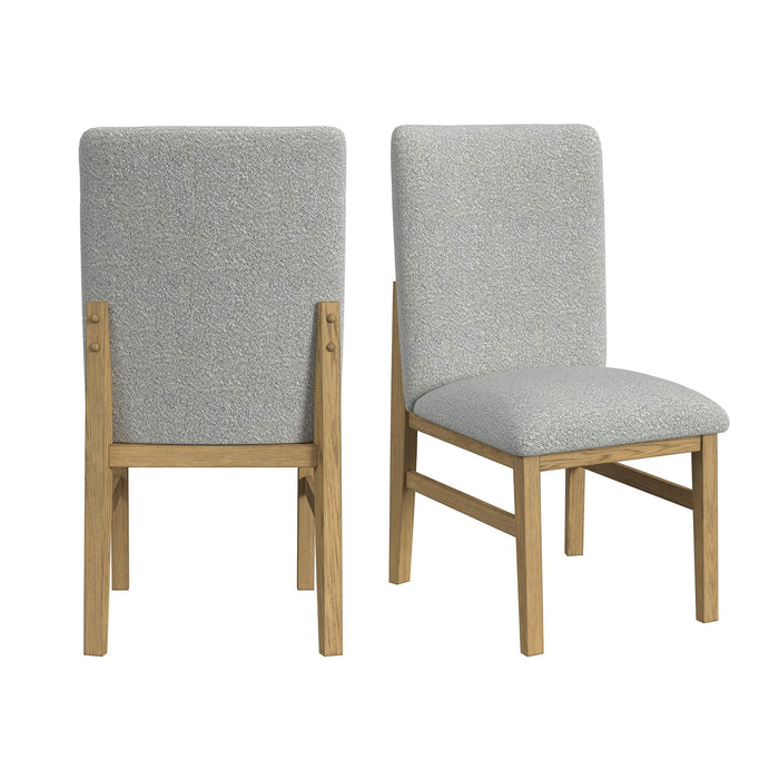 Portland - Square Back Dining Side Chair (Set of 2) - Natural / Gray