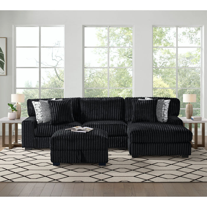 Nightfall - Storage Ottoman - Grand Cord Black