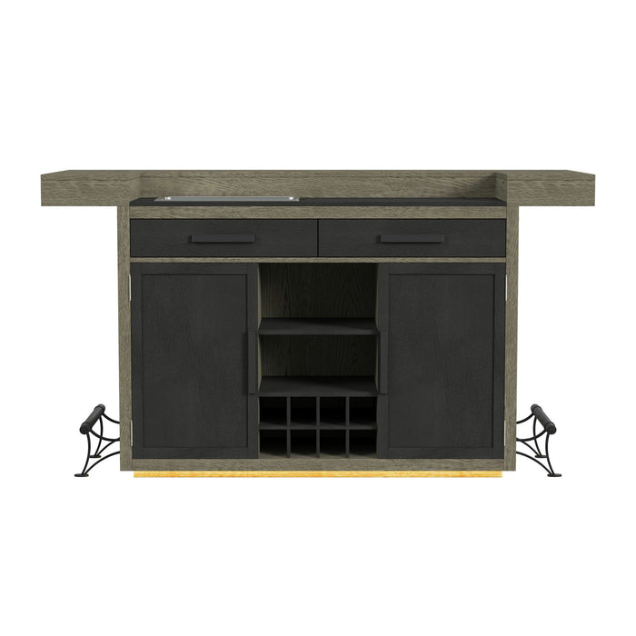 Jemma - Bar Table With Light - Gray And Dark Espresso