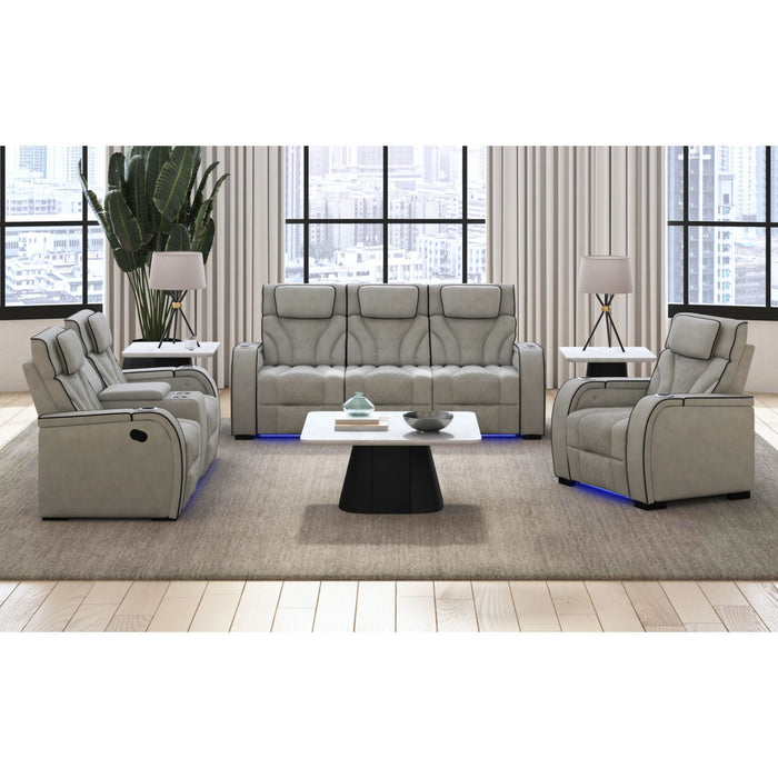 Blitz - Motion Loveseat With Console, And LED