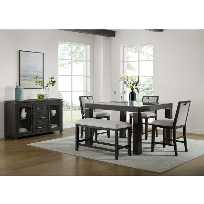 Elodie - Fabric Counter Bench - Charcoal / Gray