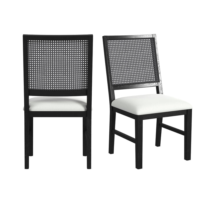 Bahama Breeze - Fabric Dining Chair (Set of 2) - White / Black