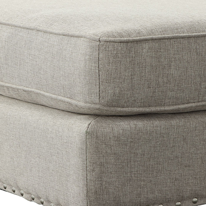 Erica - 497 Ottoman With Chrome Nail (Ista 3) - Heirloom Gray