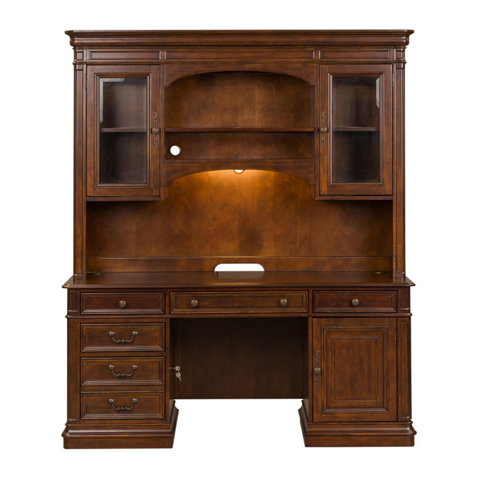 Brayton Manor - 3 Piece Jr Executive Credenza - Dark Brown