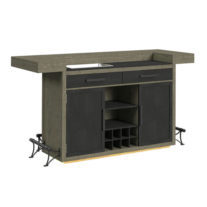 Jemma - Bar Table With Light - Gray And Dark Espresso