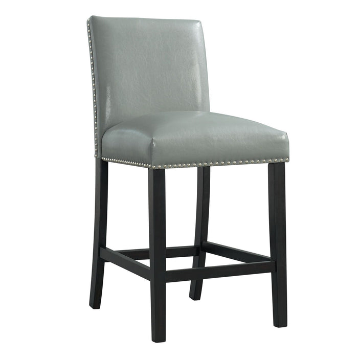 Francesca - Square 5 Piece Counter Height Dining Set, Table & Four PU Chairs - Gray / Marble
