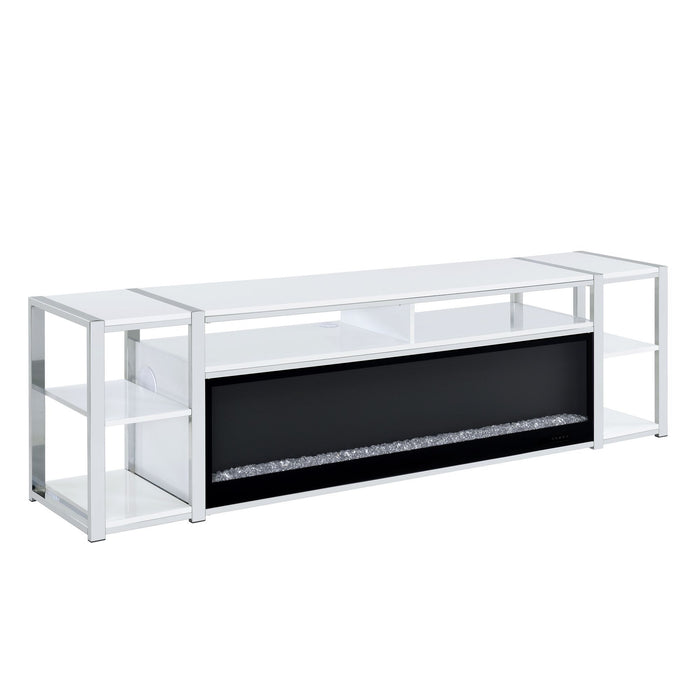 Midway - 80" TV Console With Firelight - White