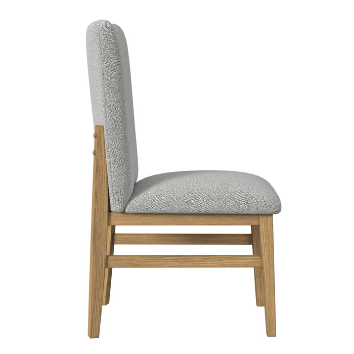 Portland - Square Back Dining Side Chair (Set of 2) - Natural / Gray
