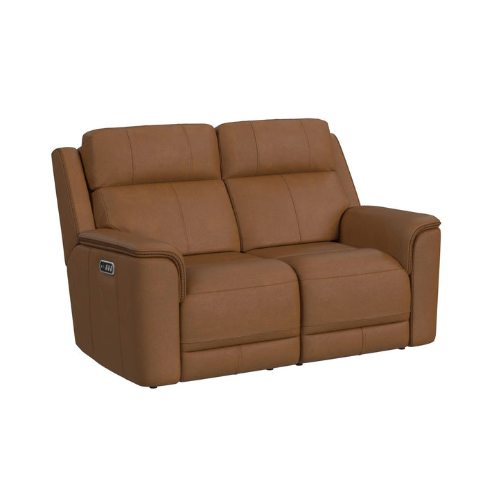 Mustang - Power Motion Loveseat With Power Headrest And Lumbar - Aline Butternut