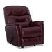 Maroon leather recliner chair on a white background