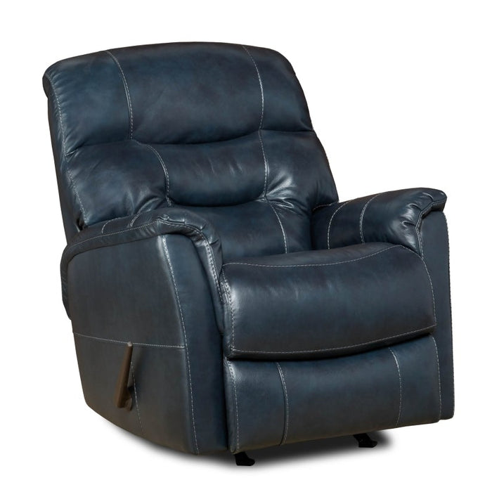 Black leather recliner chair on a white background