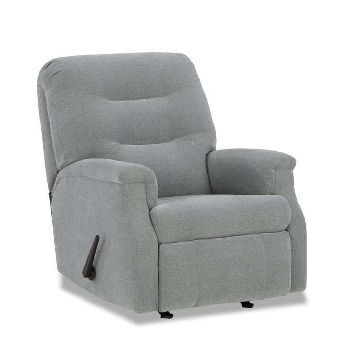 Gray recliner chair on a white background