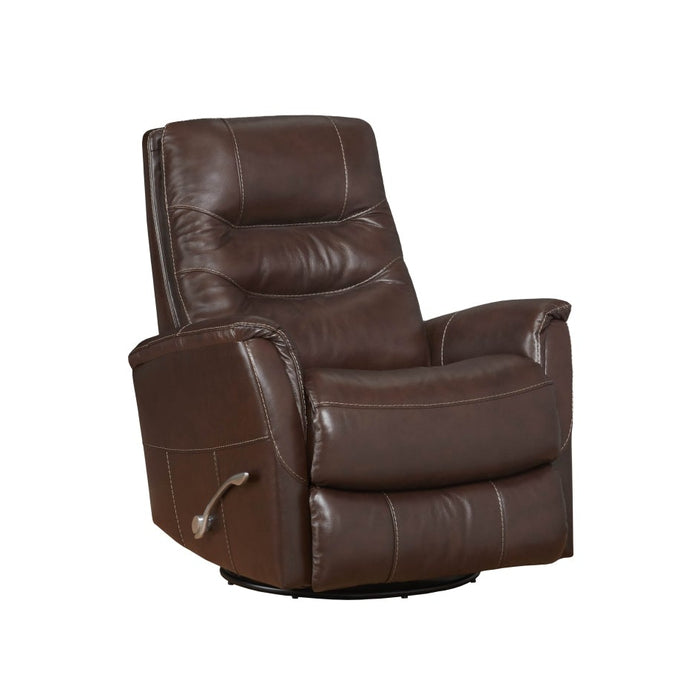 Brown leather recliner chair on a white background