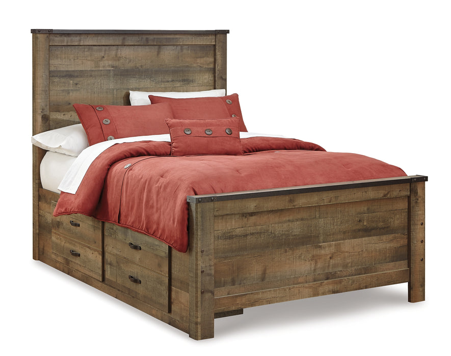 Trinell  Panel Bed With 2 Storage Drawers