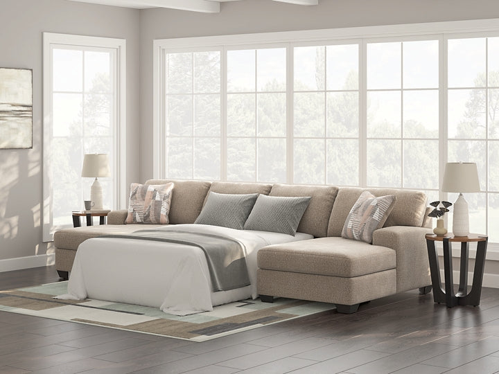 Newellen 3-Piece Sleeper Sectional with Double Chaise