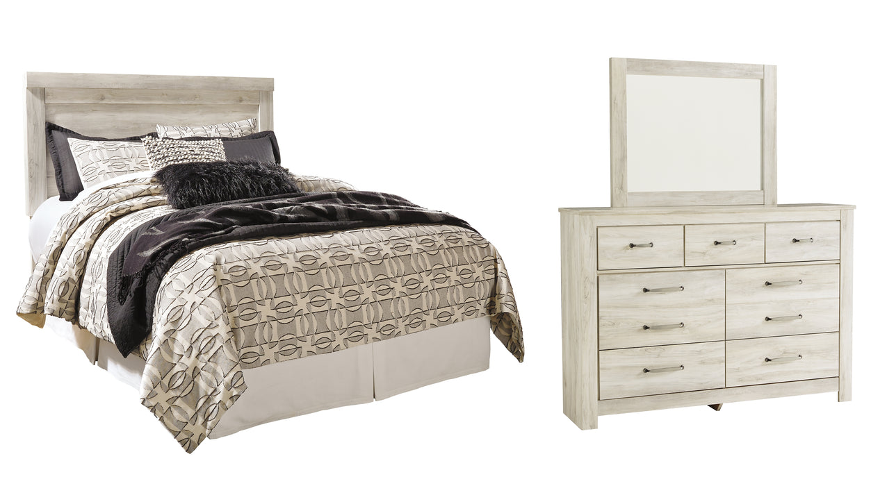 Bellaby  Panel Headboard Bed With Mirrored Dresser