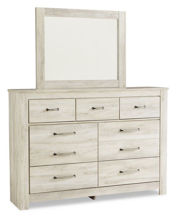 Bellaby  Panel Headboard Bed With Mirrored Dresser
