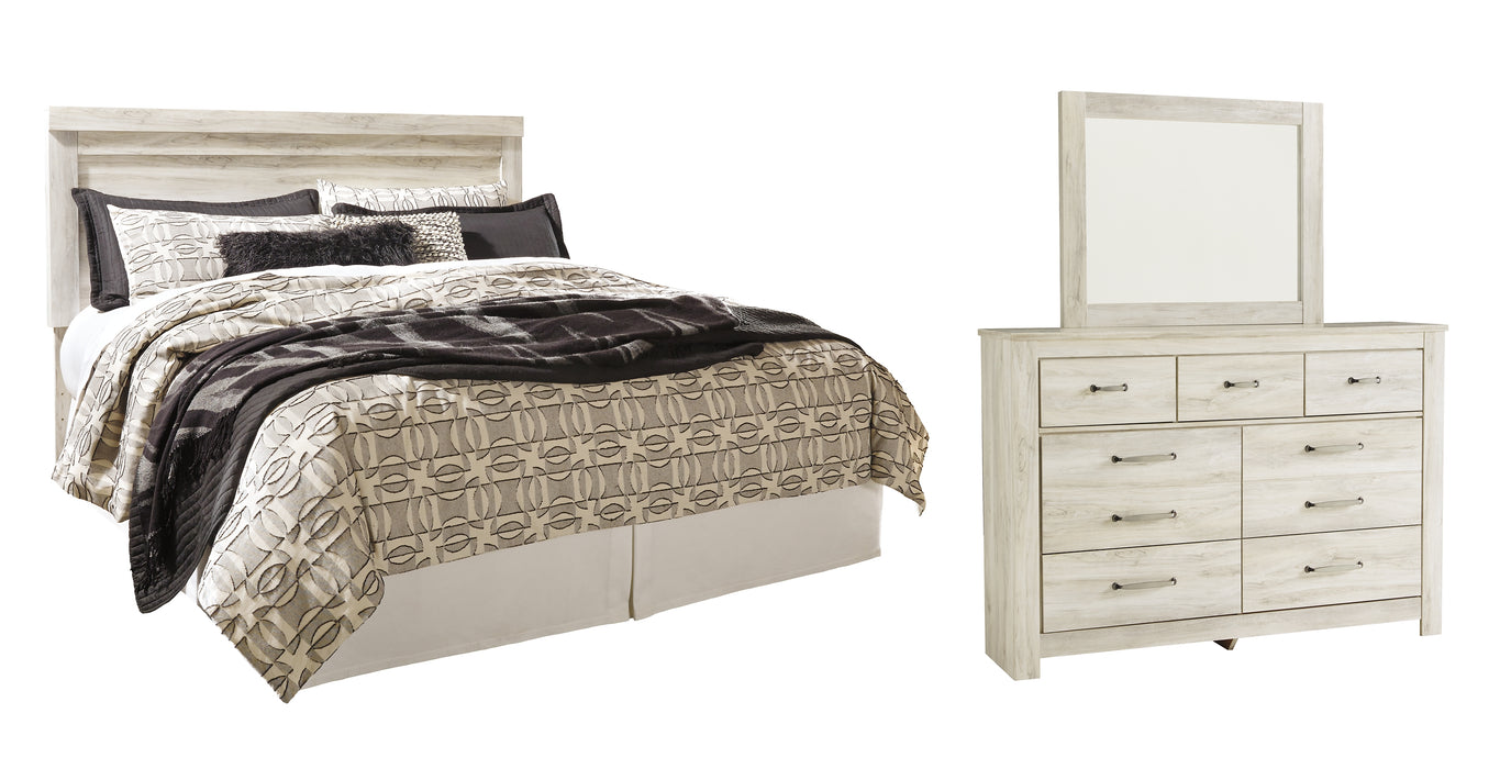 Bellaby  Panel Headboard Bed With Mirrored Dresser