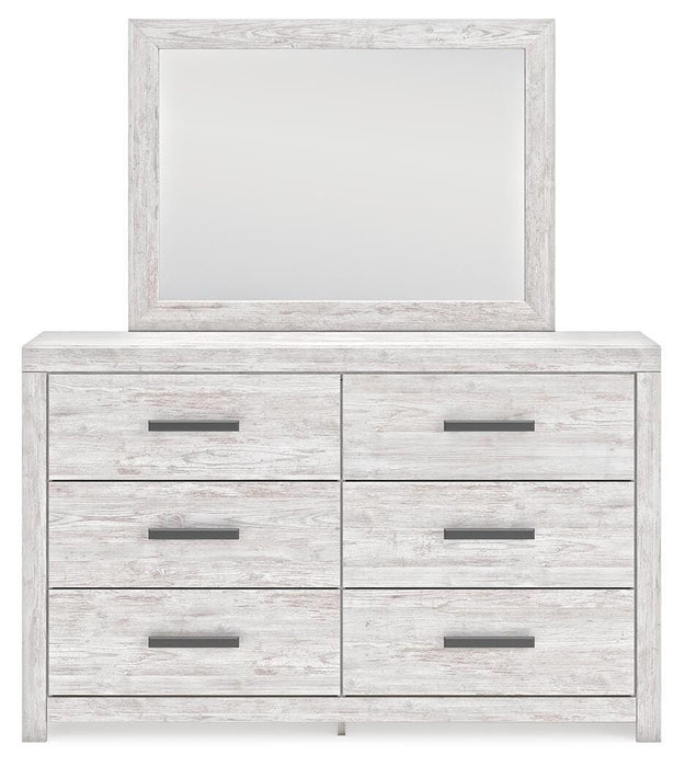 Cayboni Queen Panel Bed with Mirrored Dresser