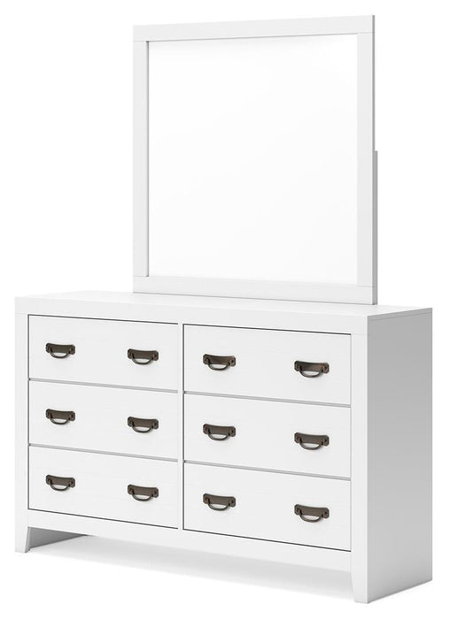 Binterglen Queen Panel Bed with Mirrored Dresser