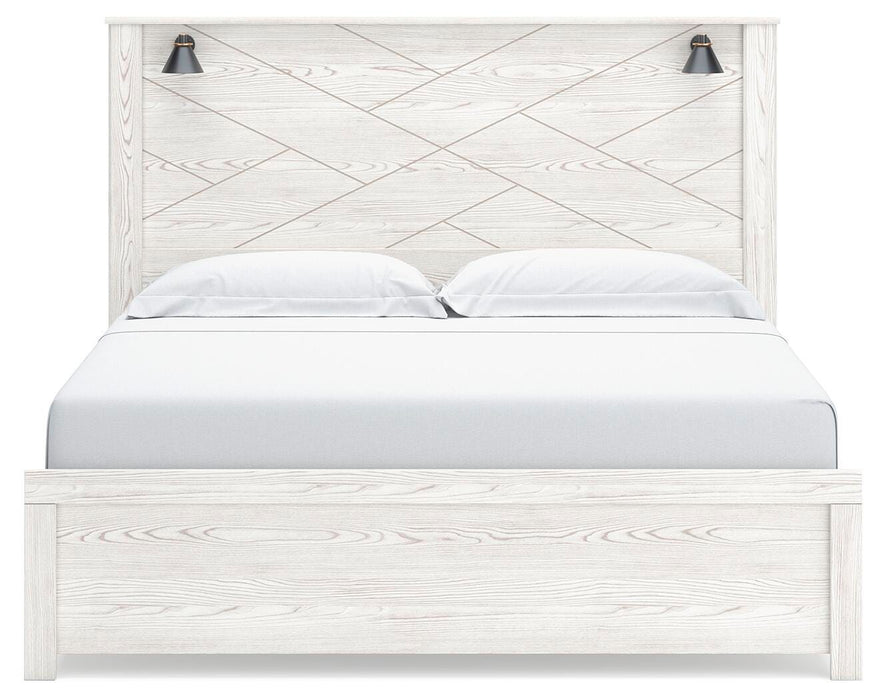 Gerridan King Panel Bed with Mirrored Dresser
