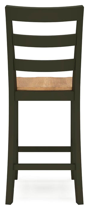 Gesthaven Counter Height Dining Table and 2 Barstools