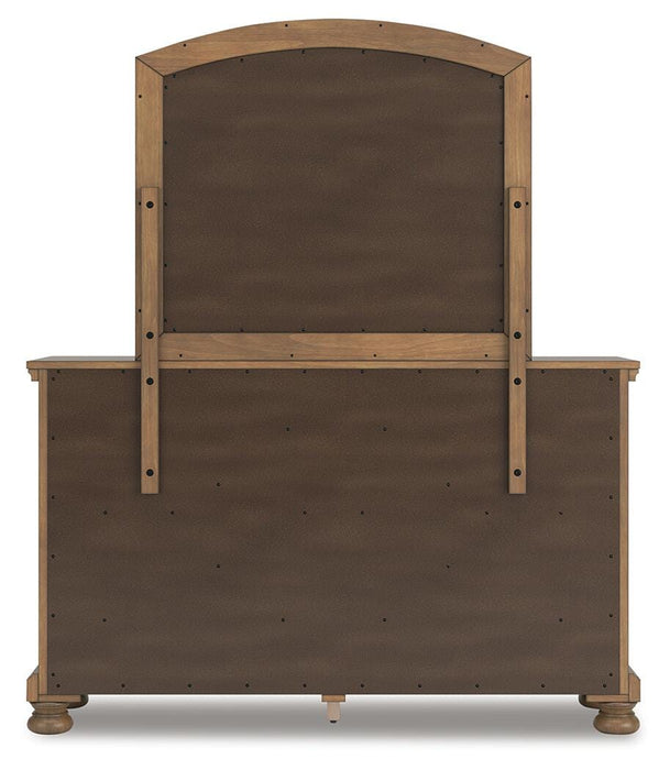 Feddinger King Panel Bed with Mirrored Dresser