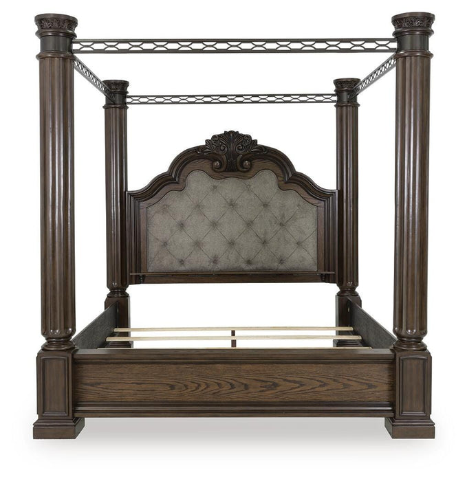 Maylee Queen Canopy Bed, Dresser and Mirror