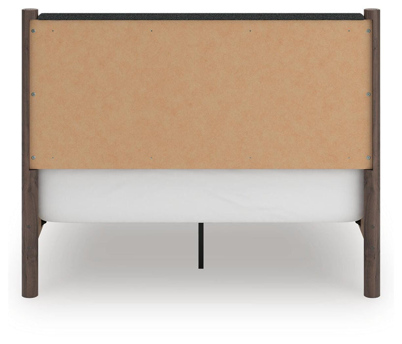 Pamytta Queen Upholstered Panel Bed, Dresser and Mirror