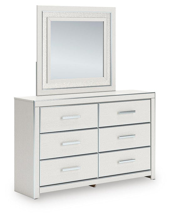 Zuraleus King Upholstered Panel Bed, Dresser and Mirror