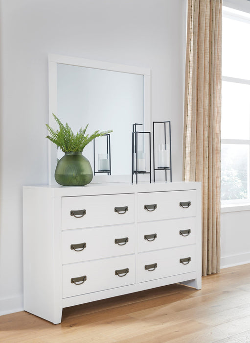 Binterglen California King Panel Bed with Mirrored Dresser