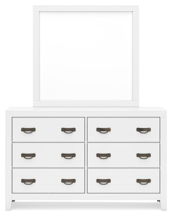 Binterglen King Panel Bed with Mirrored Dresser