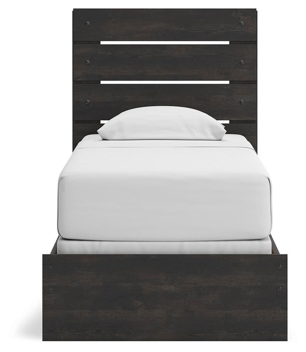Delmorta Twin Panel Bed, Dresser and Mirror