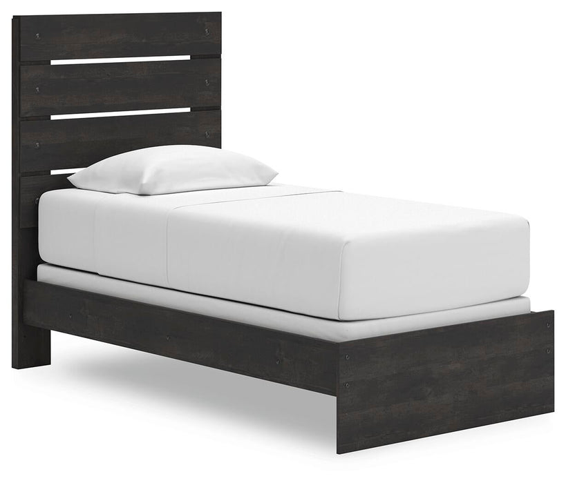Delmorta Twin Panel Bed, Dresser and Mirror