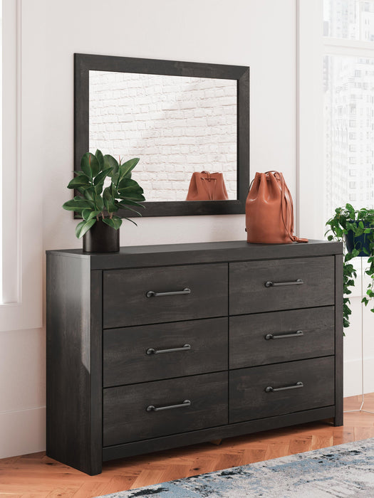 Delmorta Twin Panel Bed, Dresser and Mirror