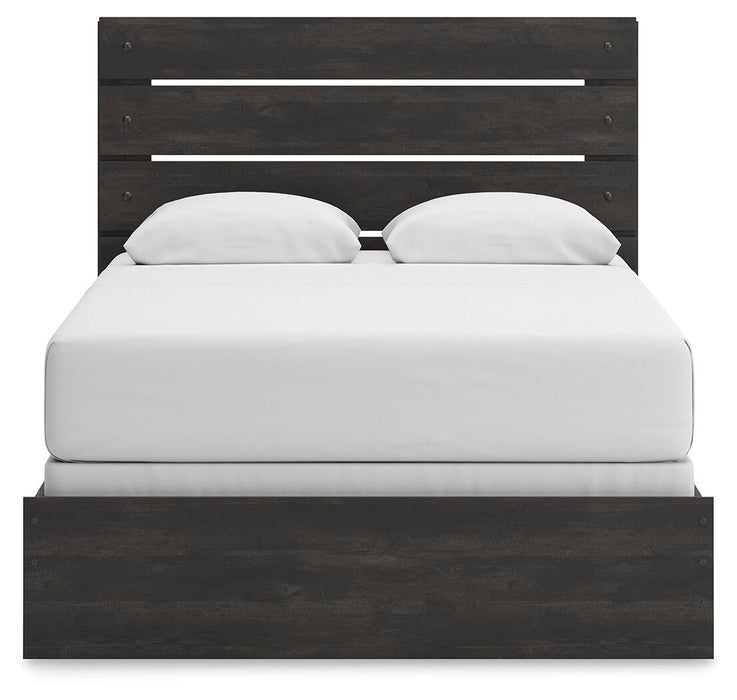 Delmorta Queen Panel Bed, Dresser and Mirror