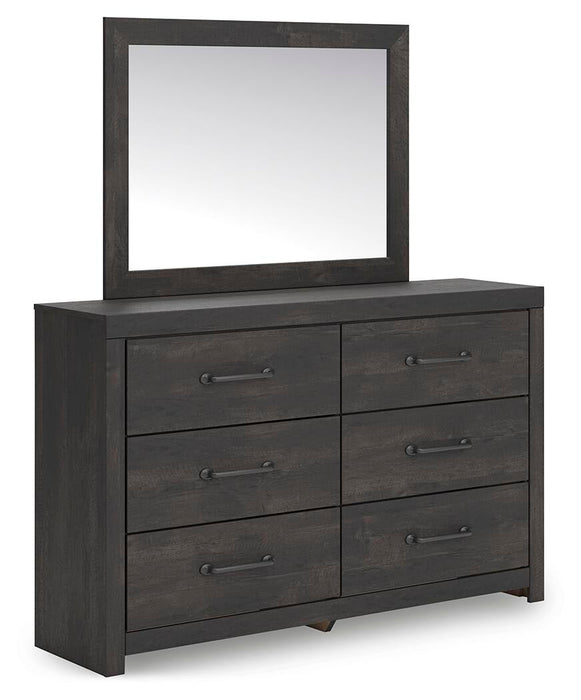 Delmorta King Panel Bed, Dresser and Mirror