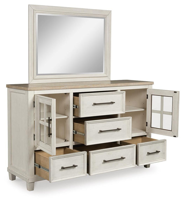 Shaybrock Queen Panel Bed, Dresser and Mirror