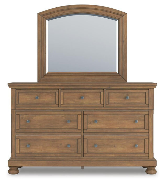 Vandenmore Queen Panel Bed with Mirrored Dresser