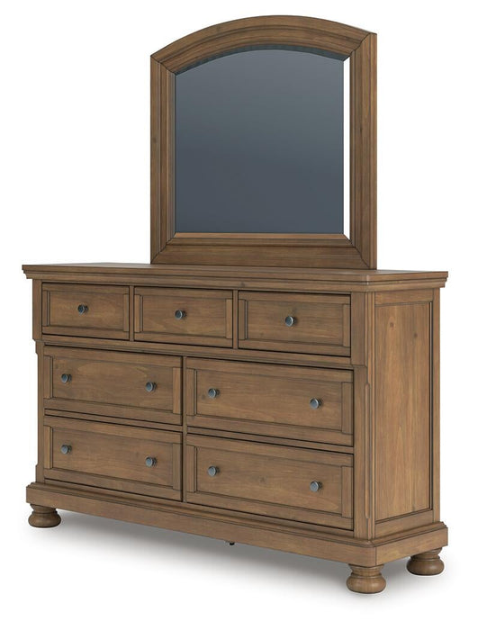 Vandenmore Queen Panel Bed with Mirrored Dresser