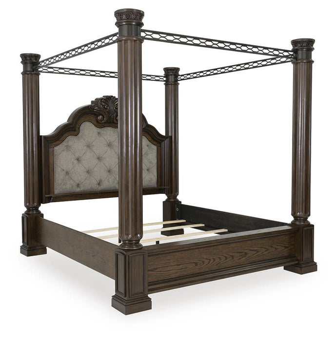 Maylee King Canopy Bed, Dresser and Mirror