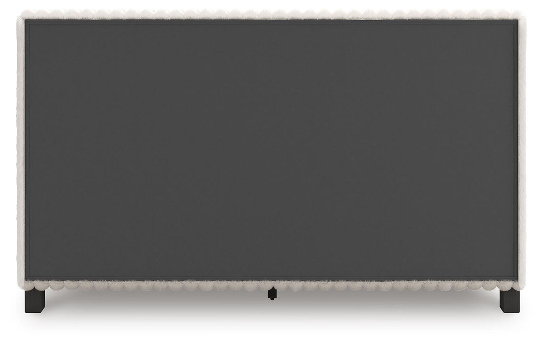 Birmonton Queen Upholstered Bed, Dresser and Mirror