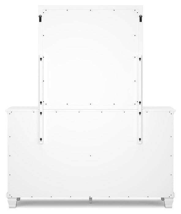 Fortman California King Panel Storage Bed, Dresser and Mirror