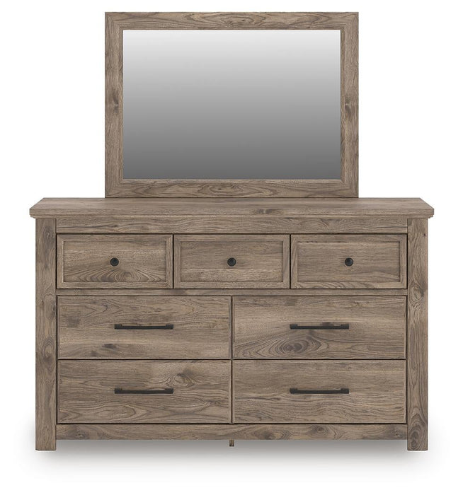 Keithland Queen Panel Bed with Mirrored Dresser